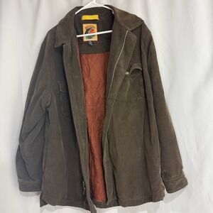 Tommy Bahama Brown Corduroy Jacket Quilted Lined‎ Full Zip Men's XL